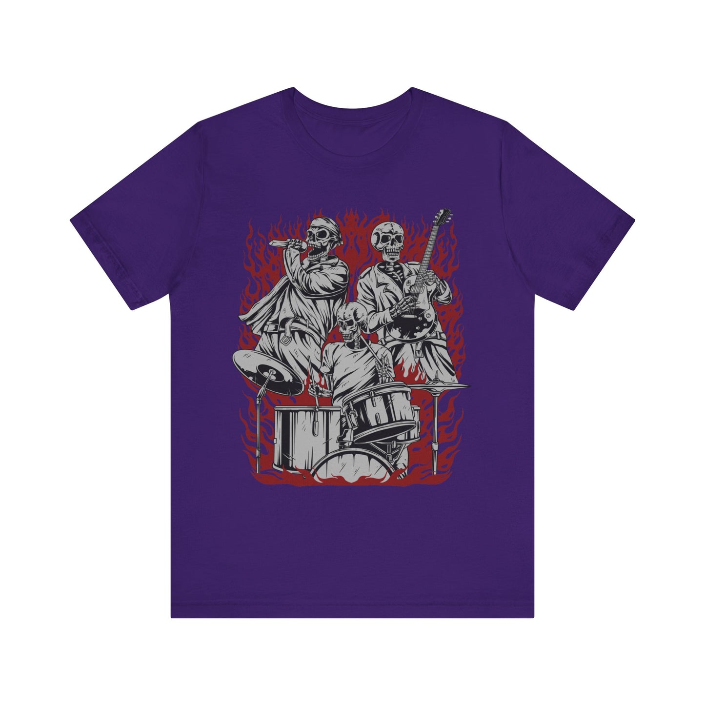close up, Team Purple colored Skull Band short-sleeved shirt