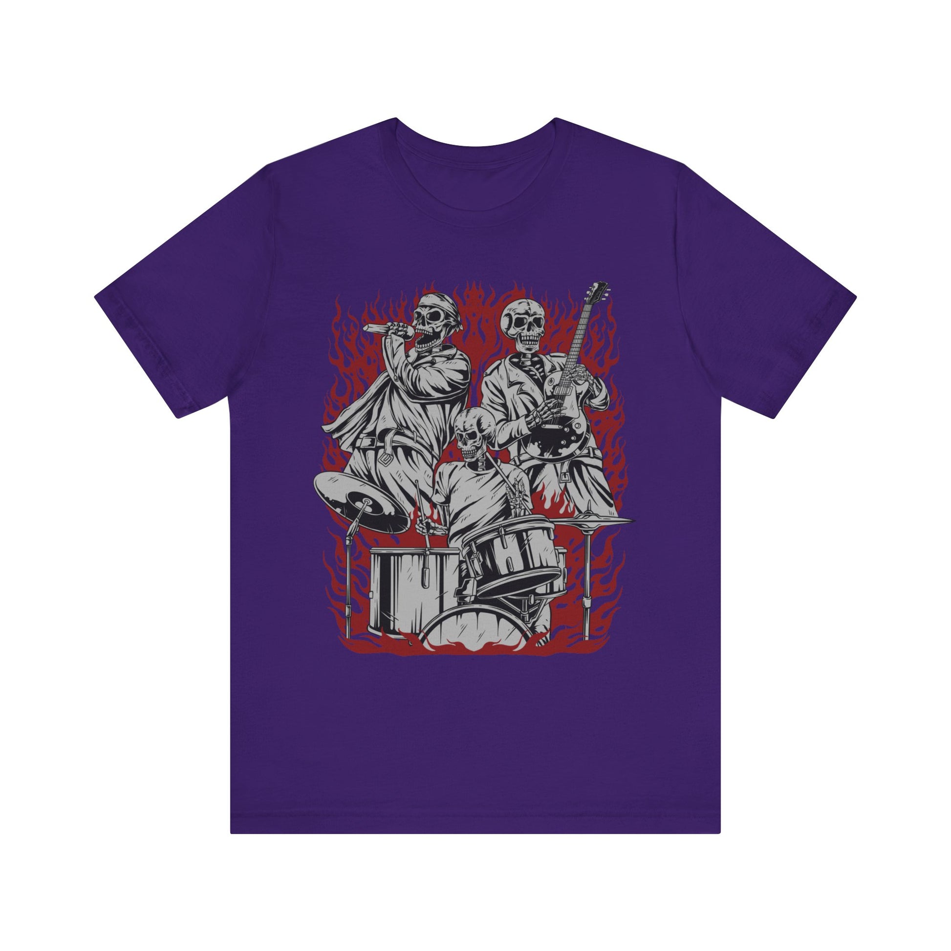 close up, Team Purple colored Skull Band short-sleeved shirt